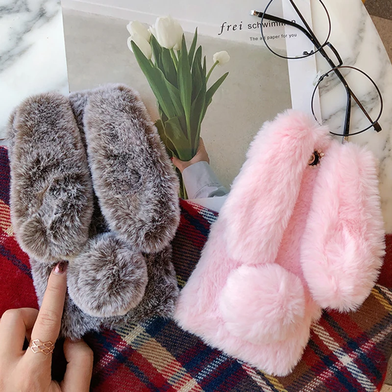 

Furry Rabbit Cover Protection Case For Doogee Shoot 2 X70 BL5000 BL7000 F5 MIX 4G Skin TPU Silicone Etui