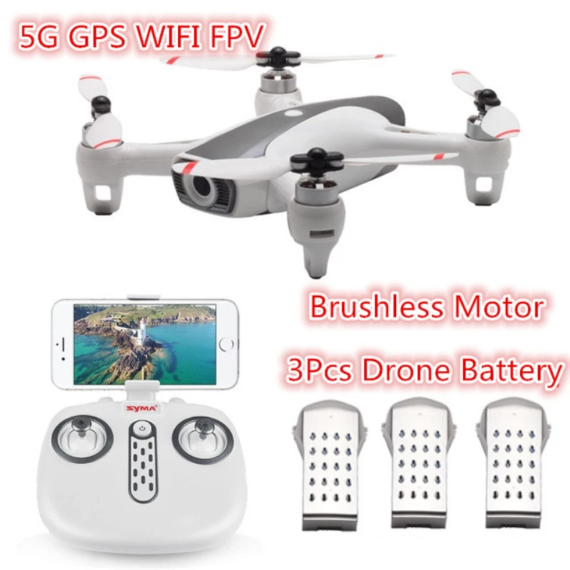 

New Brushless motor WIFI FPV RC Drone GPS 5G with 1080P HD Camera Following Gestures RC Quadcopter RTF add 3 battery best gift