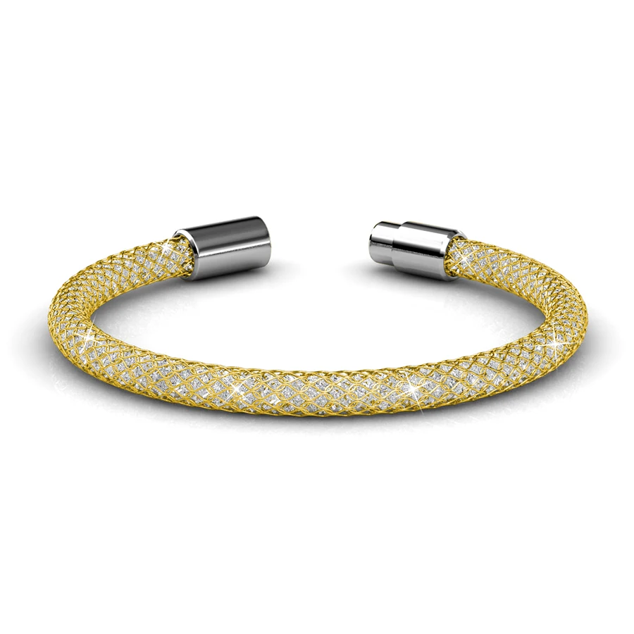 MALANDA брендовые новые модные сетчатые браслеты с кристаллами от Swarovski для женщин