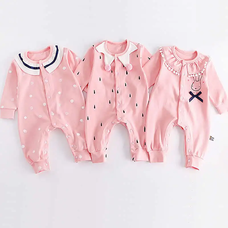 

Newborn Baby Girl Clothes Infant Set Twins Robe Baby Rompers Long Sleeve Cotton Roupas Infantis Menina Baby Onesies Sets