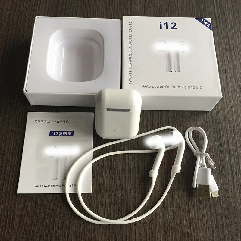 Белый Fu& y Bill I12 новые всплывающие беспроводные наушники для Ios Mini Bluetooth 5,0 стерео гарнитура с зарядным устройством наушники для всех смартфонов - Цвет: Белый