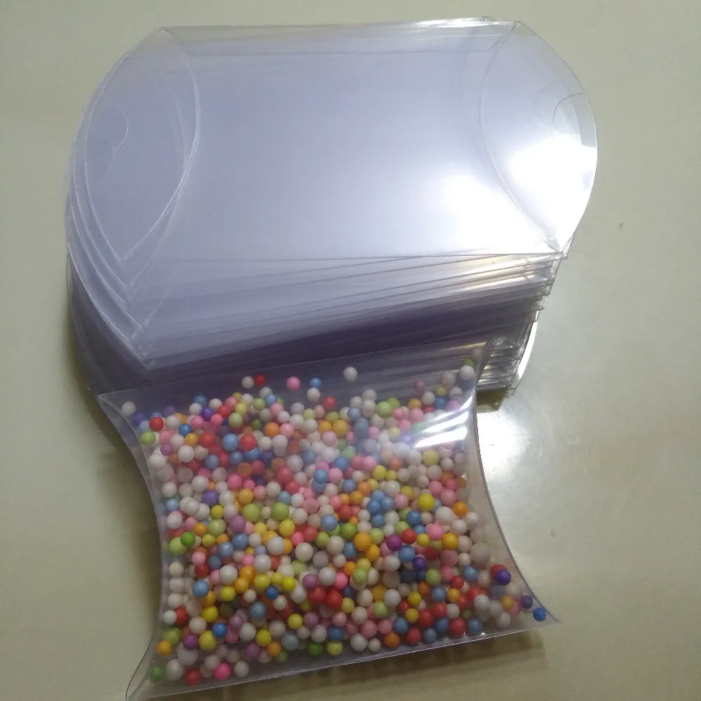 10pcs/lot Clear PVC Pillow Shape Candy Boxes Transparent Plastic Storage Box Party Wedding Favor Holder Chocolate | Дом и сад