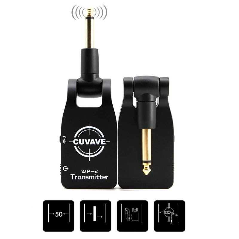 

USB Rechargeable Guitar Accessaries 50M Range Wireless Guitar Transmitter System 2.4G Rechargeable Audio Transmitter Receiver