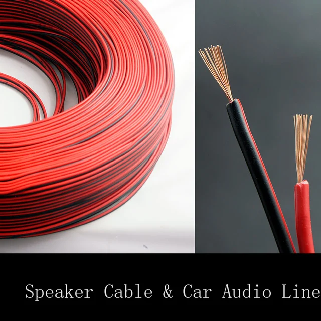 2*0.16mm2 Speaker Wire Red Black Copper Clad Aluminum Horn Line Connecting Line Car Audio Cable