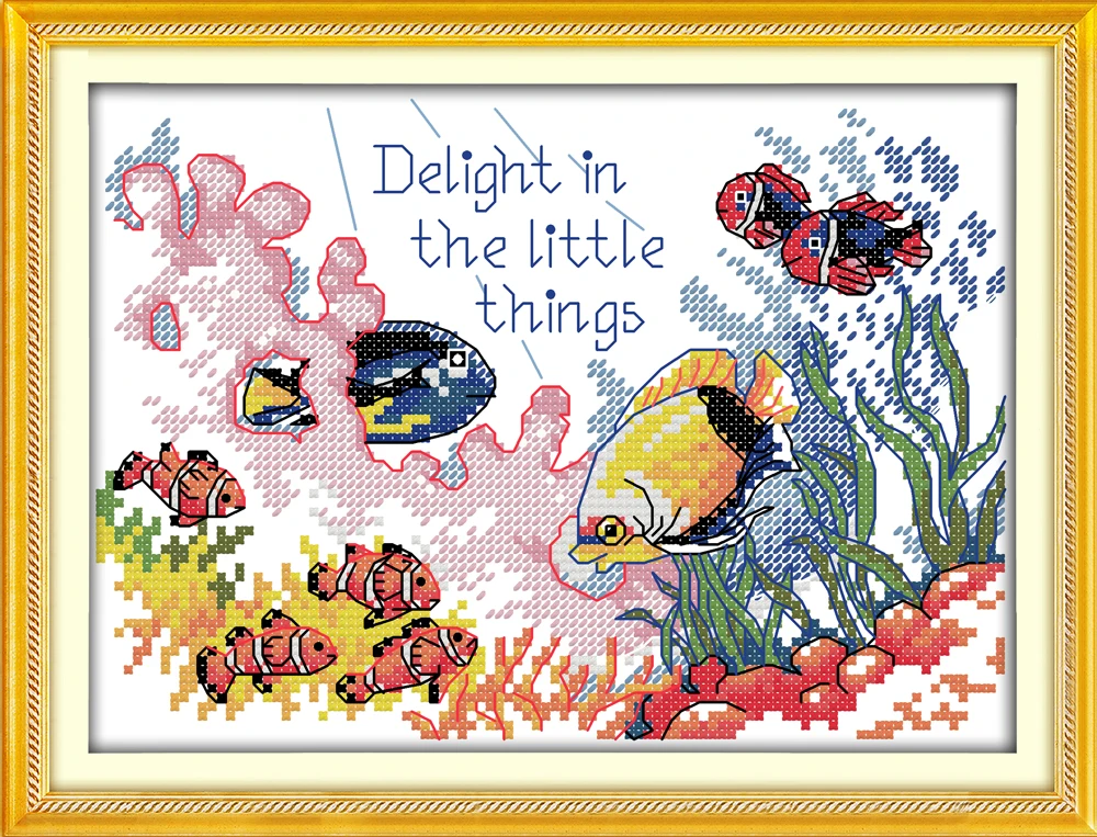 Dreampattern Tropical Fish (4) cross stitch kit animal ...