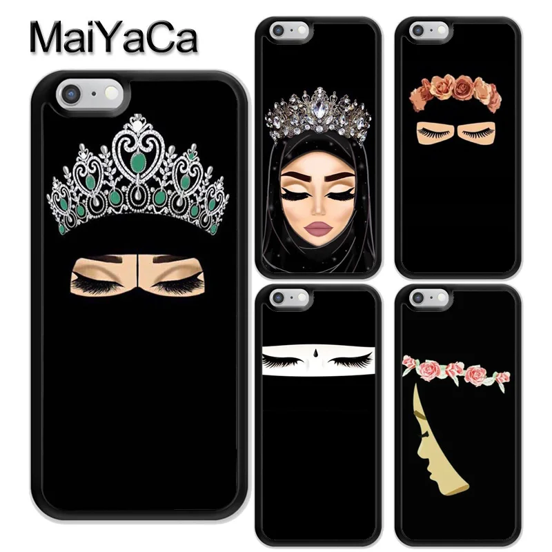

MaiYaCa Muslimah niqab Muslim Islamic Gril Eyes Soft TPU Phone Case For iPhone 6 6S 7 8 Plus X XR XS MAX 5S SE Back Cover Shell