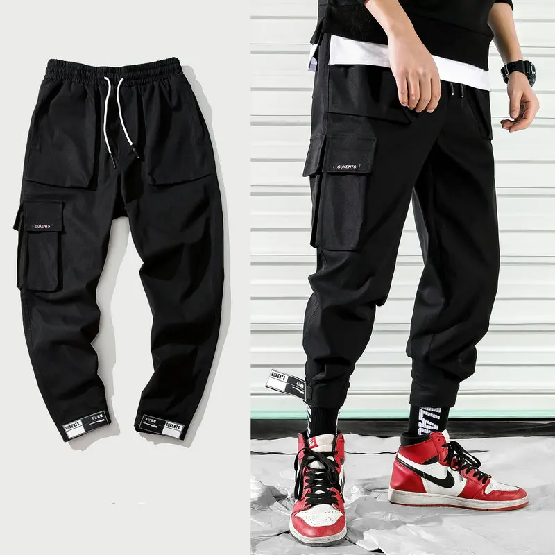 Vente 2019 nouveau mode Cargo pantalon hommes Style de rue coton pantalons de survêtement hommes décontracté Slim pantalons de survêtement hommes
