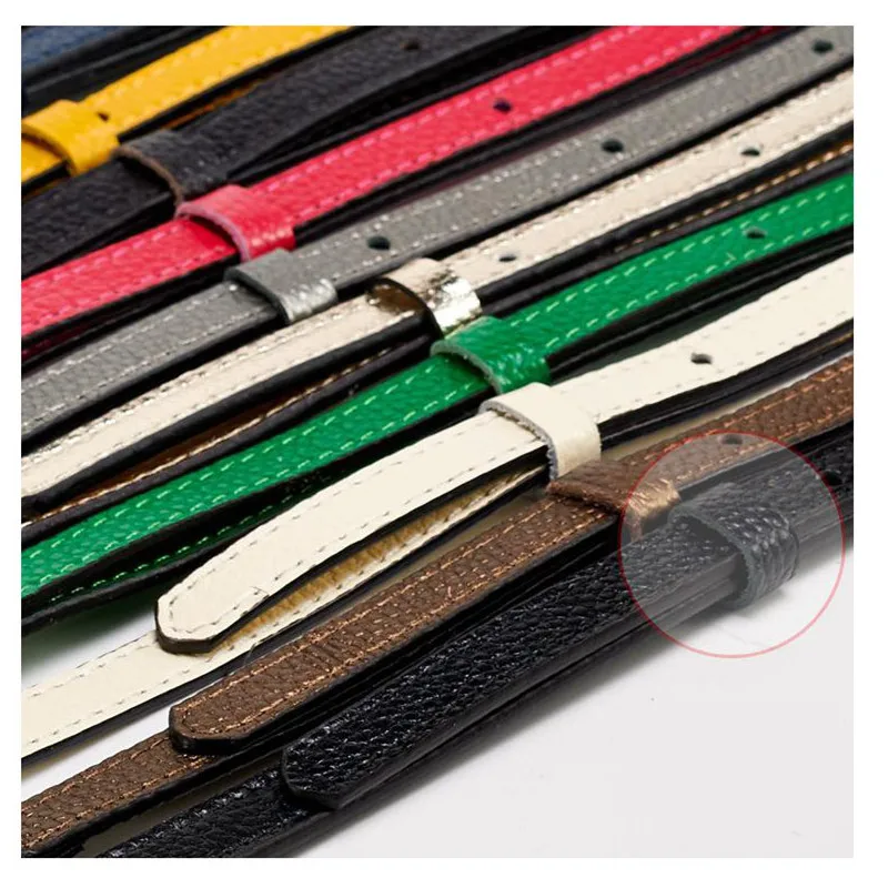 Slim Long Bag Strap Genuine Leather Crossbody Bag Shoulder Strap Litchi Pattern Belt Original Leather Handbag Parts Accessories