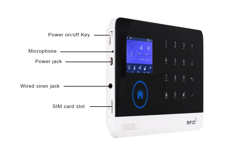 Беспроводная SIM GSM домашняя RFID Охранная ЖК-клавиатура с сенсорной клавиатурой wi-fi GSM сигнализация комплект датчиков английский, русский, испанский голос