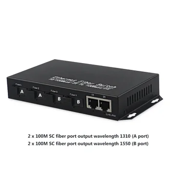 

Ethernet fiber media converter 4x100Mbps fiber port with 2x100Mbps Ethernet port switch converter Single-mode single-fiber 20KM