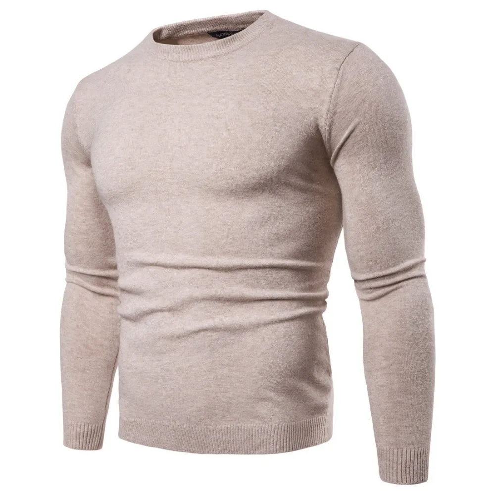 2018 осень новое поступление Для мужчин свитер Мода O Шея Твердые свитера Для мужчин s одежда тенденция Повседневное тонкий трикотаж с