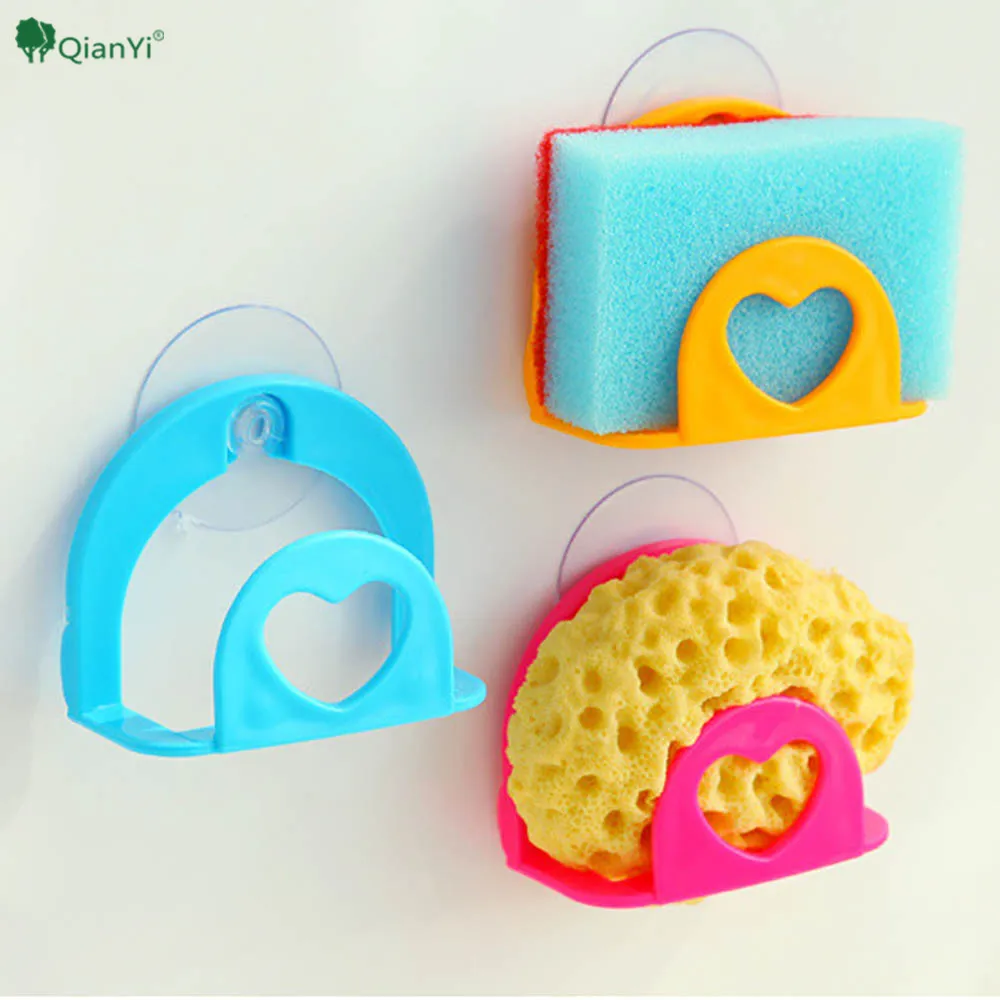kitchen supplies love Sponge Holder Suction Cup Convenient Home Kitchen