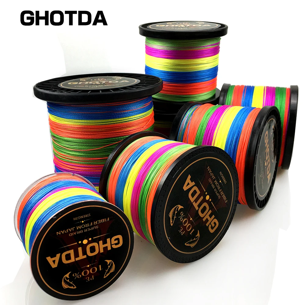 

GHOTDA 300M 500M 1000M 4 Strands 8 Strands 9 Strands Multicolor PE Braided Fishing Line Sea Saltwater Wire