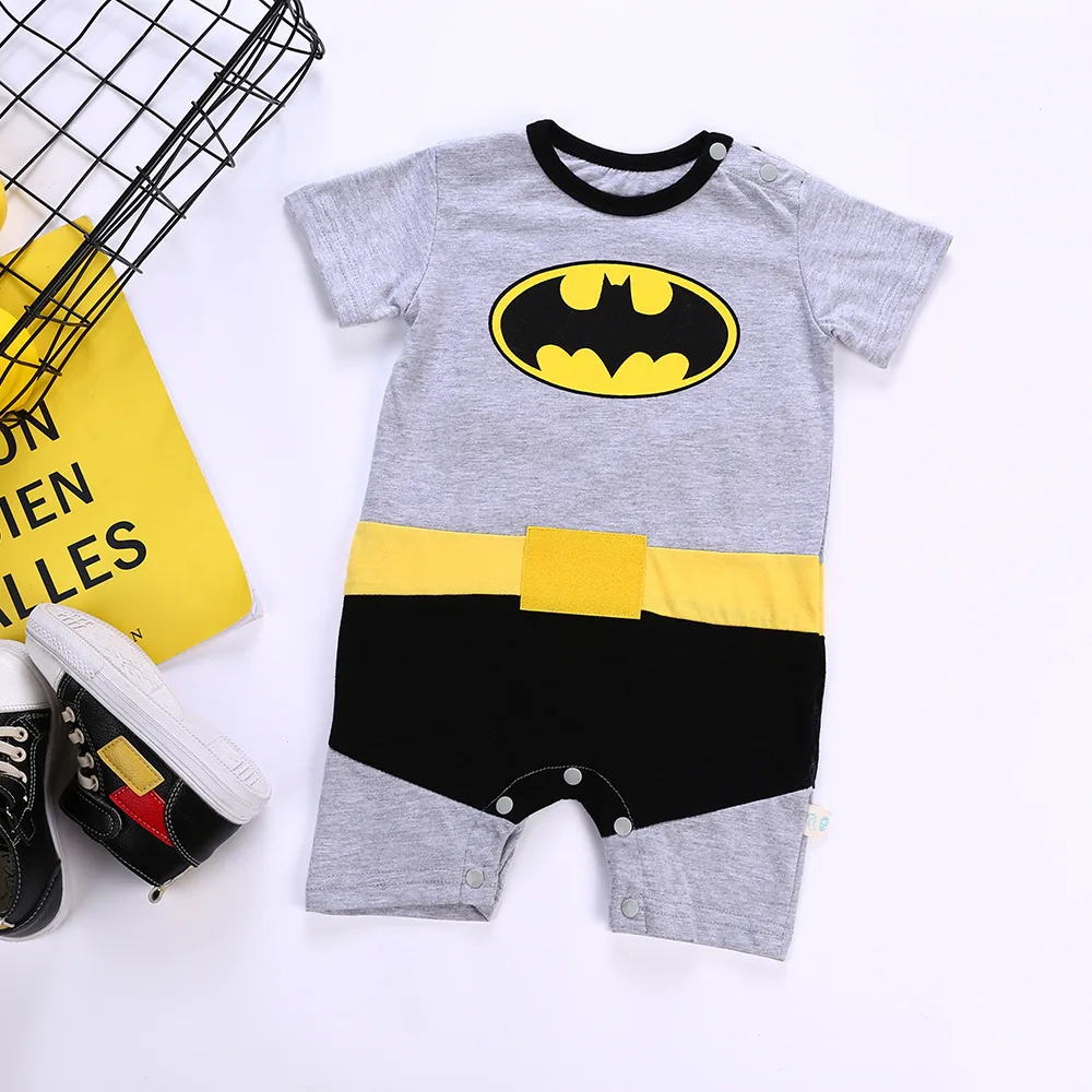 Одежда с суперменом; Комплект для малышей с короткими рукавами; Одежда для мальчиков; платье для девочек; комбинезон на Хэллоуин для новорожденных; комбинезон для младенцев; костюмы - Цвет: Gray Short Sleeved