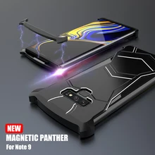 Superhero Note9 Case Fashion Panther Magnetic Metal Frame Case Cover For Samsung Galaxy Note 9 Shell Aluminum Heat Dissipation multifunctional heat dissipation 8gpu mining frame case stackable design aluminum acrylic insulation mining frame case