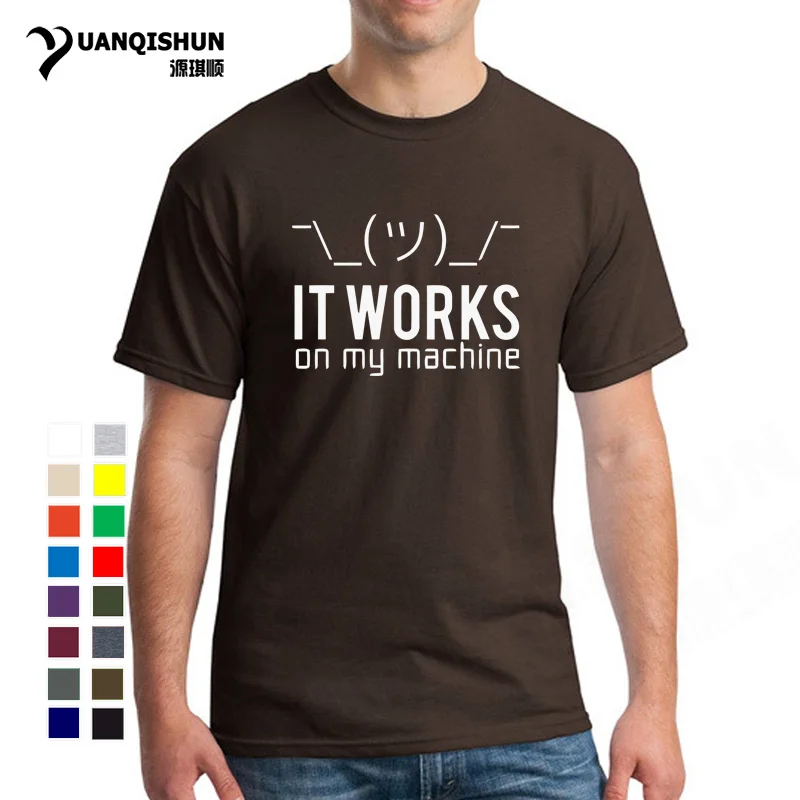 Забавные подарки на день рождения для мужчин Huaband Boyfriend It Works on my machine хлопковая