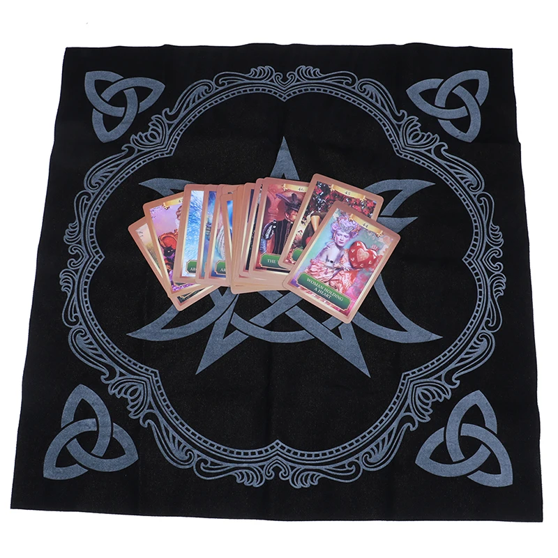 

1PC Altar Tarot Cards Party Table Cloth Board game Divination Black Tablecloth