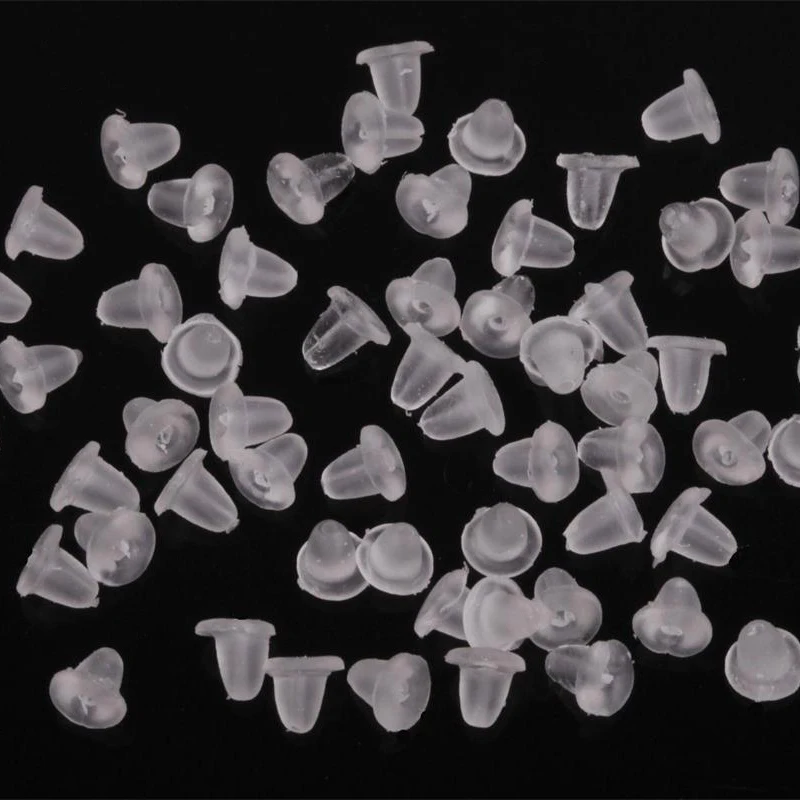500PCS 4mm Silicone Rubber Earring Back Plugs Stoppers Nuts Findings Jewellery