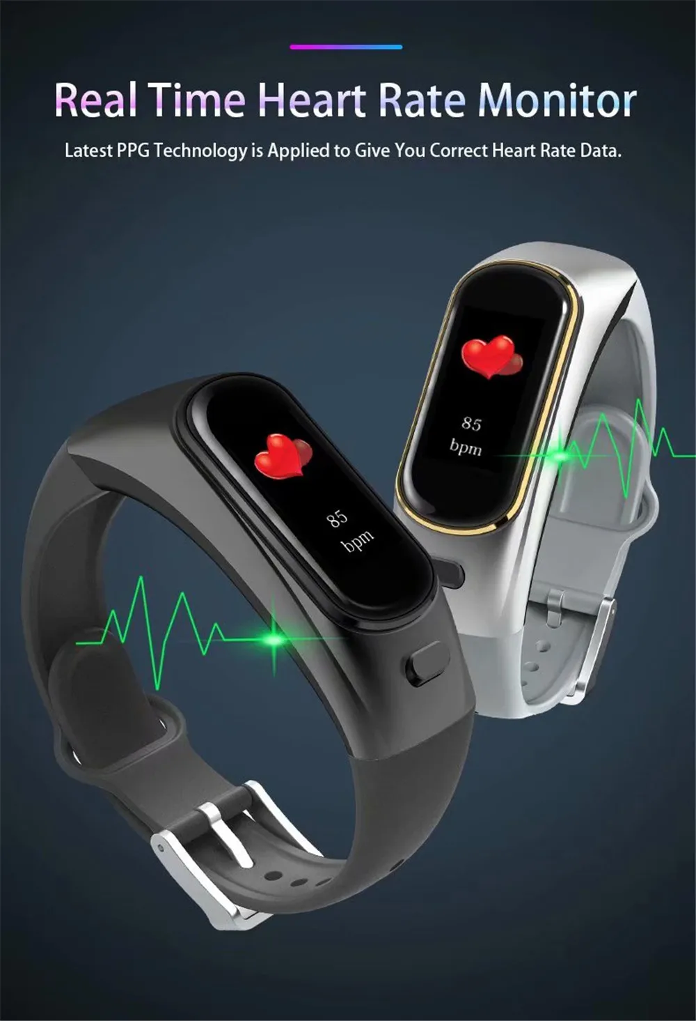Новинка, модный умный Браслет H109, смарт-браслет, Bluetooth, беспроводные наушники, измеритель артериального давления, пульсометр для Apple