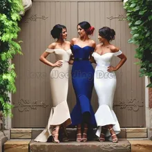 Elegant Mermaid Long bridesmaid dresses Sweetheart Off The Shoulder wedding party gown for formal party vestido de casamento