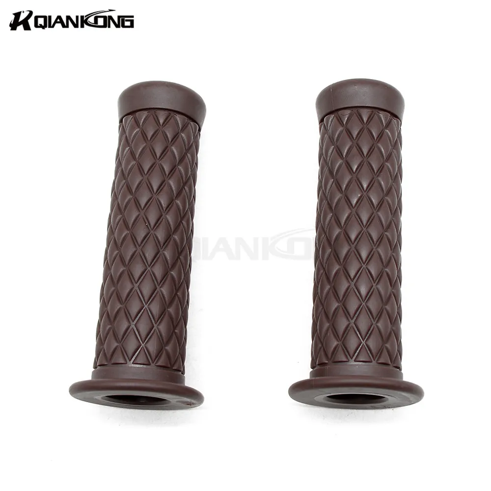 1 Pair 1 inch 7/8"22MM 25mm Vintage Motorcycle Rubber Handlebar Ends Hand Grips Rubber Handle bar Grips Sportster Cafe Racer