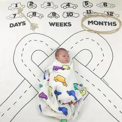Мусульманские детские одеяла для новорожденных пеленать белье для коляски обёрточная бумага фото задний план ежемесячный рост номер