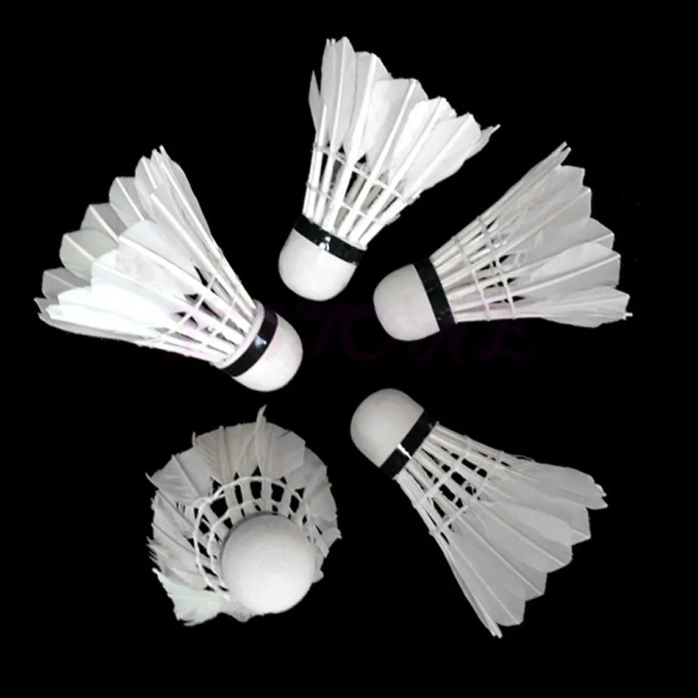 12X entrenamiento deportes White Goose Feather Birdies Juego de Pelota Shuttlecocks Badminton 12X entrenamiento deportes White Goose Feather Birdies Juego de Pelota Shuttlecocks Badminton