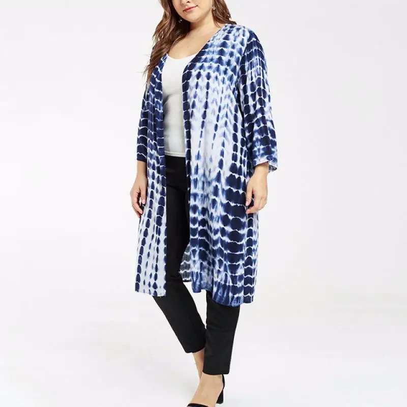 

Cotton Long Style Plus Size Women Long Cardigan 2019 New Fashion Autumn Ladies Blue Mid Long Cardigan Coat Women Long Cardigan