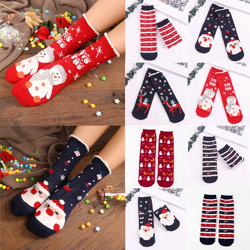 Хлопок Лидер продаж Для женщин носки зимние популярные 1 пара теплые носки для девочек Высокое качество Рождественский подарок Рождество Стиль