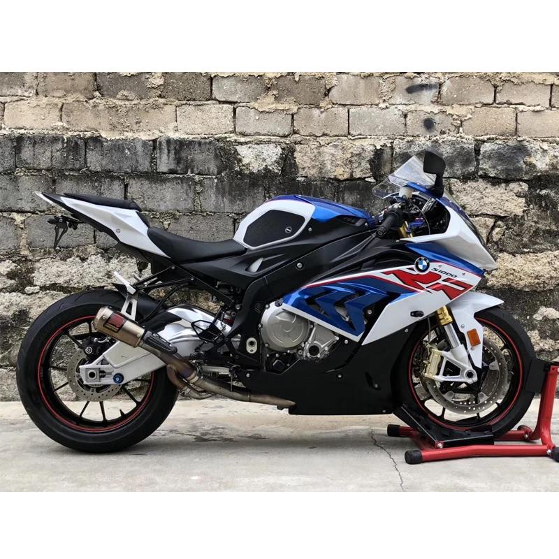 Для BMW S1000RR выхлопная труба мотоциклетная средняя труба с хвостом спасательная теплозащита из углеродного волокна без дБ Killer slip on