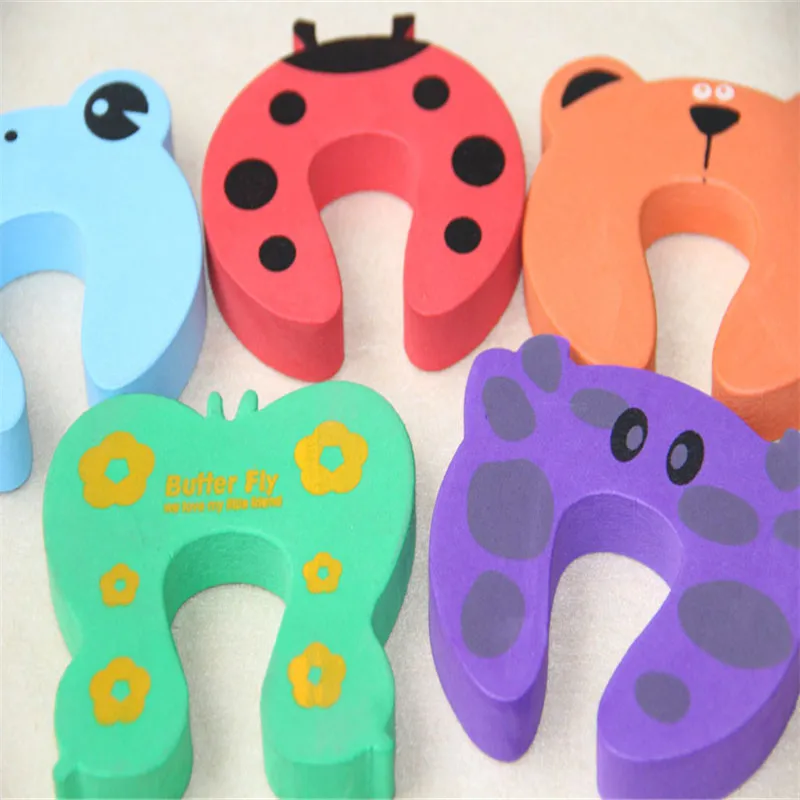 5pcs Kids Cartoon Door Stoper Child Safety Guard Finger Protect Baby Animal Jammer Infant Baby Helper Safety Protector Doorway