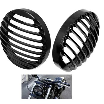 

Cafe Racer 5.75" 5 3/4" Motorcycle CNC Led Headlight Grill Cover Mask Fit For Harley Davidson Sportster Touring Chopper Bobber