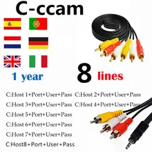 1 Year Europe cccam cline for Spain Sweden Germany Poland Portugal lines IKS Receptor share server HD DVB-S2 C-line via USB Wifi