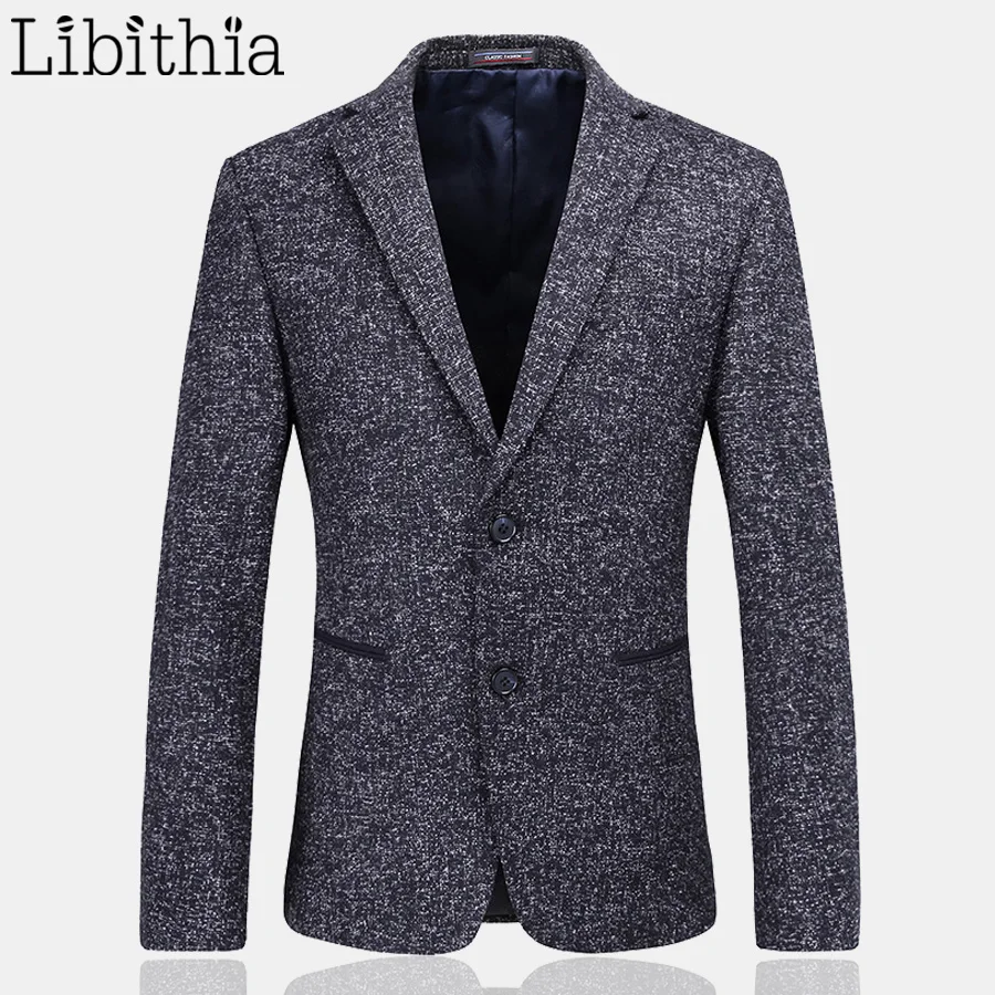 Men Blazer Hombre Two Buttons Slim Fit Long Sleeve Good