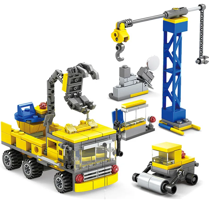 

318pcs Building Blocks Engineering excavator vehicles bulldozer Model brick toys city Construction Children bricks Toys for kids
