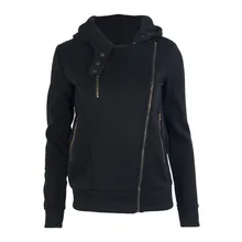 Горячая Мода женщин Дамы с длинным рукавом одежда куртки с капюшоном Повседневная молния Твердые осенние с капюшоном Верхняя одежда Топы