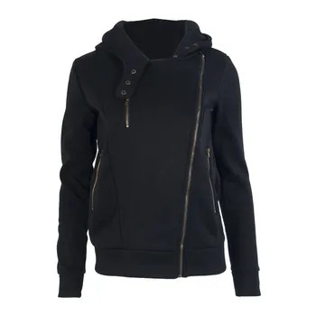 

Hot fashion women ladies long sleeve clothing hooded Jackets coats casual zipper solid autumn hooded outwear tops