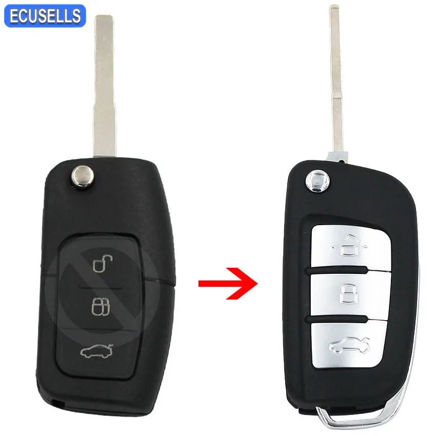 

Modified 3 Button New Folding Flip Remote Key Shell Case Smart Car Key Housing Fob for Ford Focus Fiesta C Max Galaxy Kuga S-Max