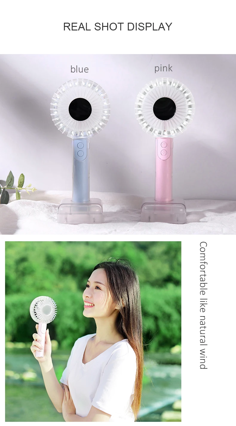 Mini Ventilador USB Fan Rechagable Portable Phone Holder Handheld Makeup Mirror USB Cooling Fan Cooler Gadget Office Gadgets