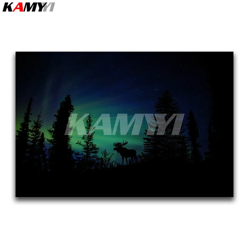 

Full Square Diamond embroidery Cross stitch scenery DIY 3D Diamond mosaic Low light Full Round Diamond painting Dark Forest