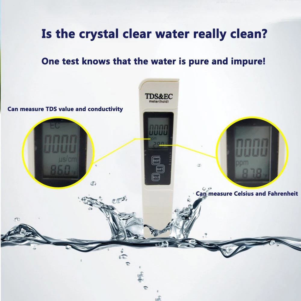 Digital Electric PH//TDS/&EC Meter Tester Conductivity Hydroponics Water Test Pen