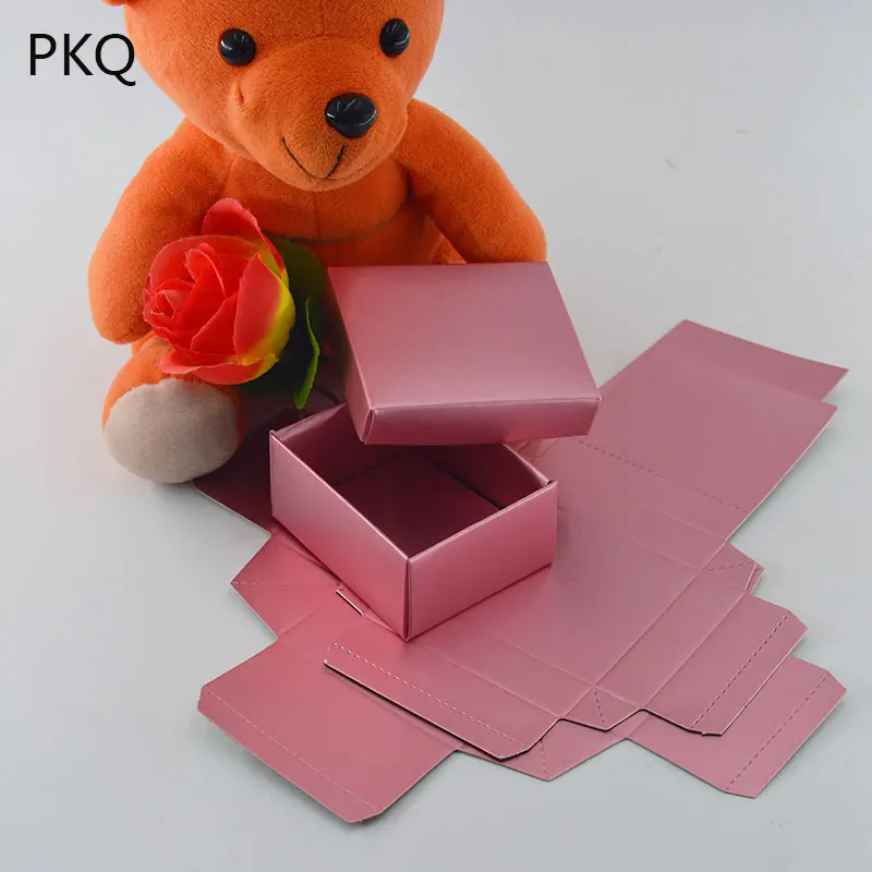 20 шт./лот подарочная картонная коробка цвета розового золота с крышкой, маленькие свадебные коробки для конфет/конфет