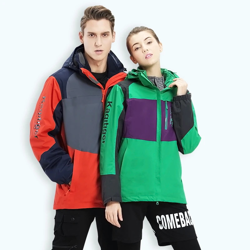

AGEKUSL 2 IN 1 Men Women Winter Hiking Jackets Sports Camping Skiing Snowboarding Cycling Jacket Warm Fleece Windbreaker Coats