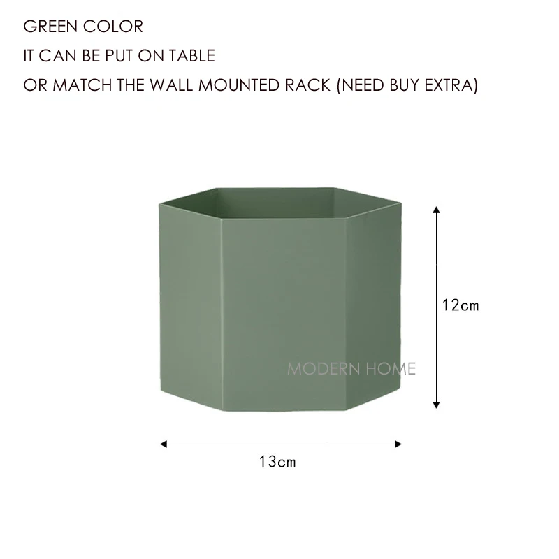 Современная мода дизайн настенный или настольный использовать Лофт металлические цветочные горшки стойки лоток для хранения, растения организации корзина горшок - Цвет: Green Pot
