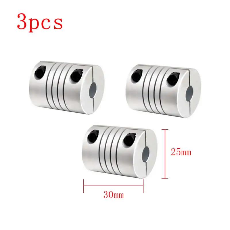 

3pcs/lot CNC Motor Jaw Shaft Coupler 5mm To 12mm Flexible Coupling OD 25x30mm 4/ 5/6/6.35/8/9.5/10/12mm