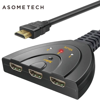 

Hot sale HDMI HUB 3 Ports 1080P 3D HDMI AUTO Switch Switcher Splitter with Cable for PC TV HDTV DVD PS3 Projector Xbox 360 Cable