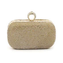 Вечерняя сумочка с кольцевой зажим красного и золотистого цвета, роскошные сумки серебристого и золотого цветов, женские сумки со стразами, клатчи для женщин, дизайнерские сумки