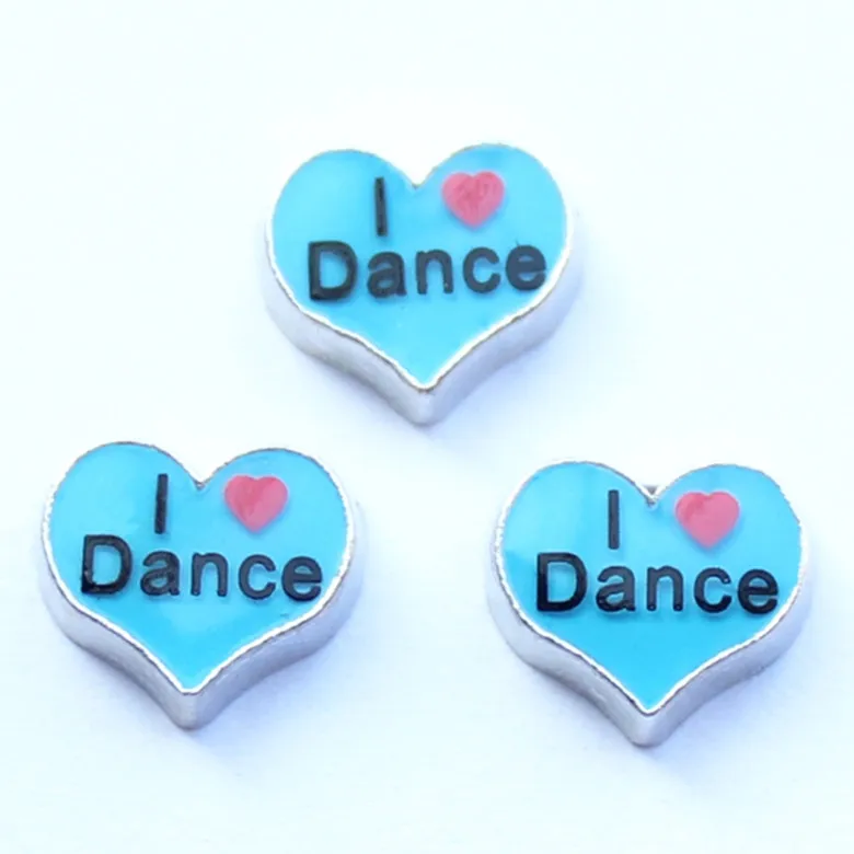 

20pcs/lot new arrival i love dance floating living memory locket Charms