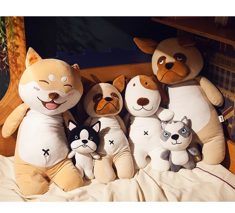 pop soft cartoon husky plush toy stuffed anime Shiba Inu  Bulldog Pugs Dachshund doll animals pillow gift for kids 31inch 80cm DY61956(13)