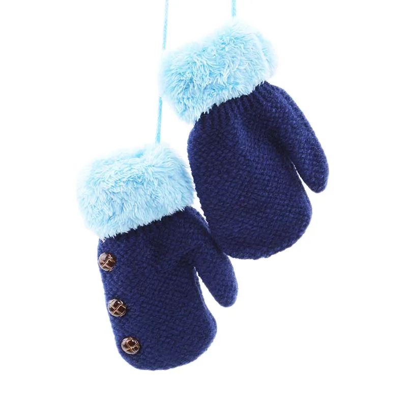 Г., Высококачественная Зимняя шерстяная одежда детские вязаные перчатки детские варежки теплые детские варежки с веревкой для детей от 1 до 3 лет